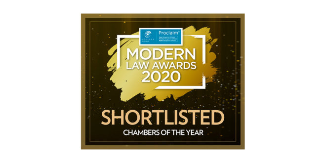 Hardwicke shortlisted for Chambers of the Year at the Modern Law Awards 2020