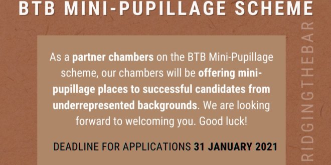 Hardwicke offering places on the Bridging the Bar Mini-Pupillage Scheme