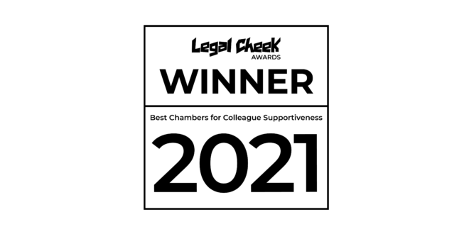 Hardwicke wins Best Chambers for Colleague Supportiveness at the Legal Cheek Awards 2021